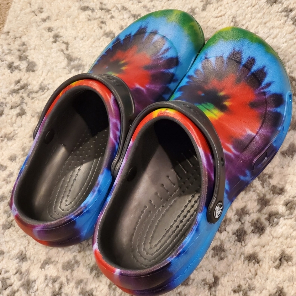 Slip resistant Crocs.